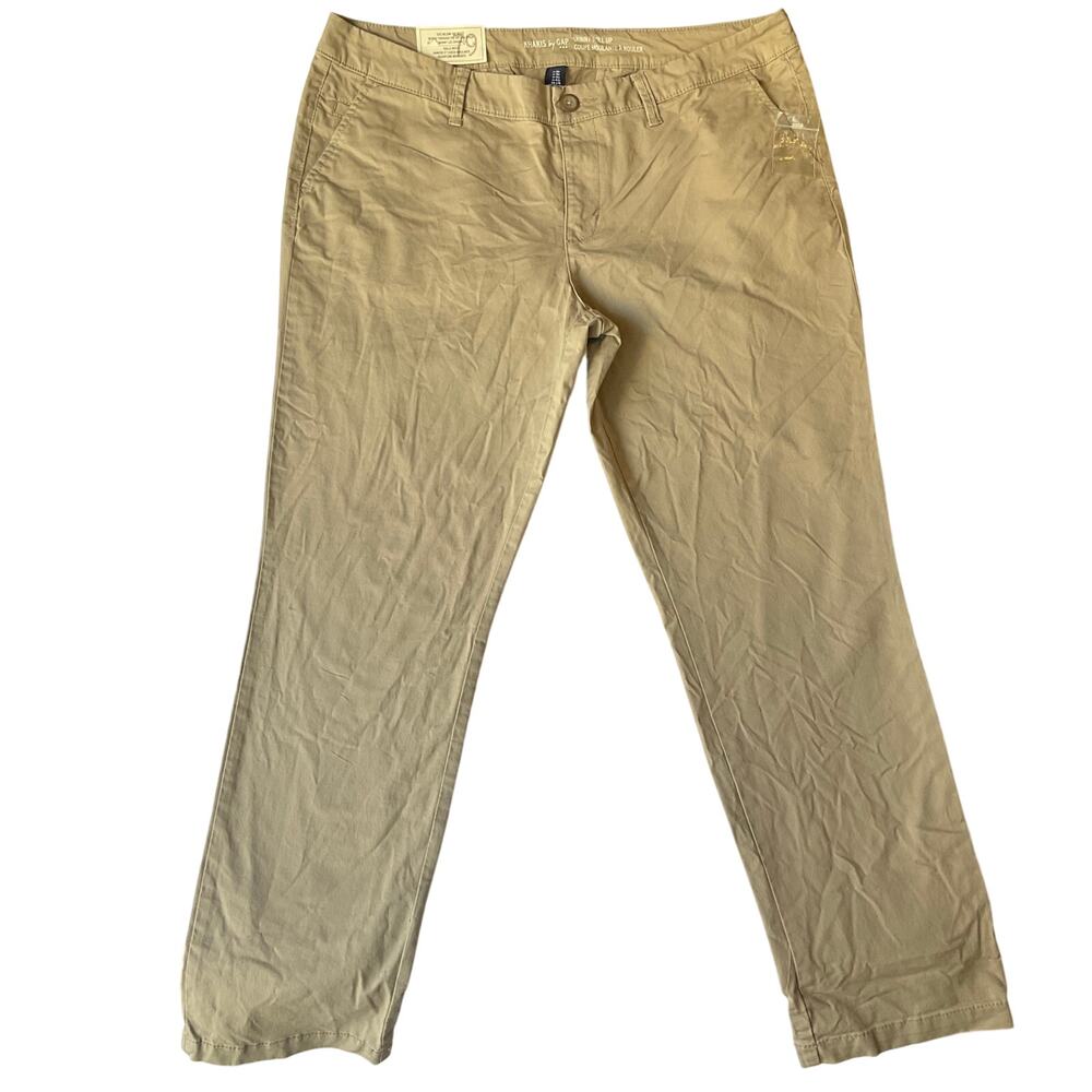 Gap Women Skinny Roll Up Pants size 10R Natural Tan Mid Rise Stretch